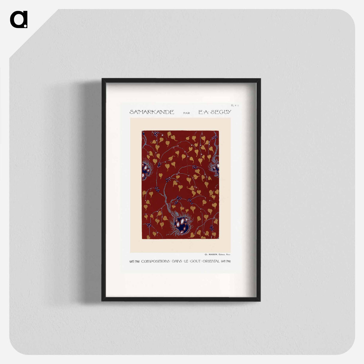 Art Nouveau Flower pattern pochoir print in oriental style - E.A.セギー Poster.