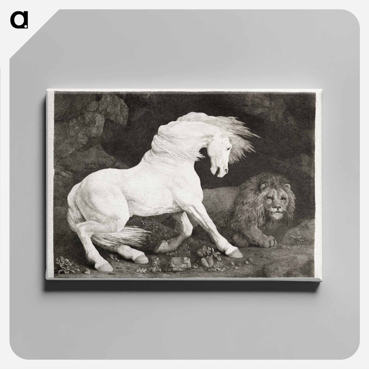 アートパネル-A Horse Affrighted at a Lion
- ジョージ スタッブス Canvas.