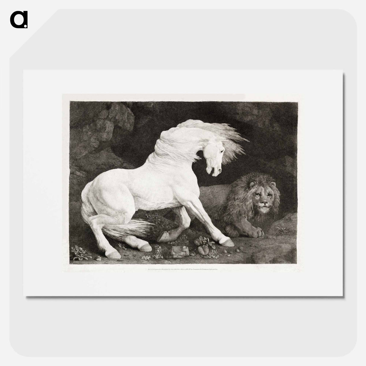 アートポスター-A Horse Affrighted at a Lion
- ジョージ スタッブス Poster.