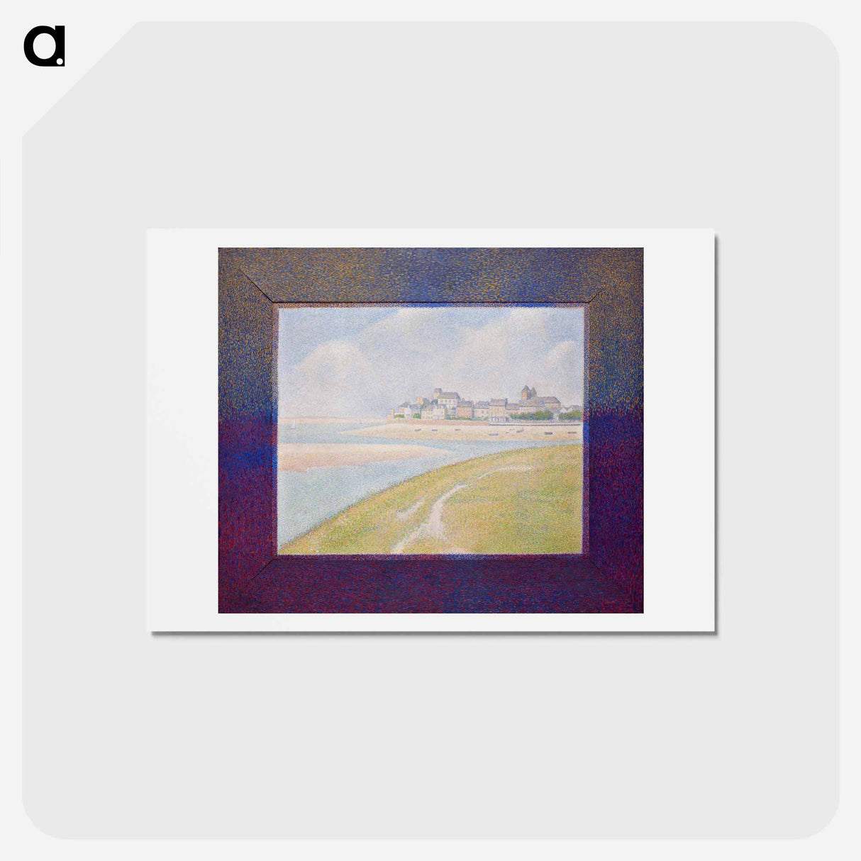 アートポストカード-View of Le Crotoy from Upstream - ジョルジュ スーラ Postcard.