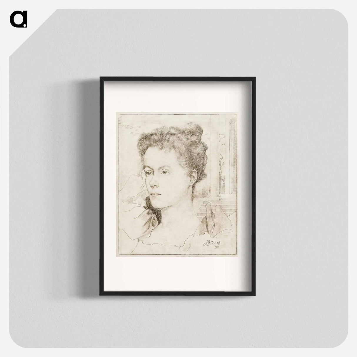Portrait of Jan Toorop's wife Annie Hall or her sister Janet Hall - ヤン・トゥーロップ Poster.