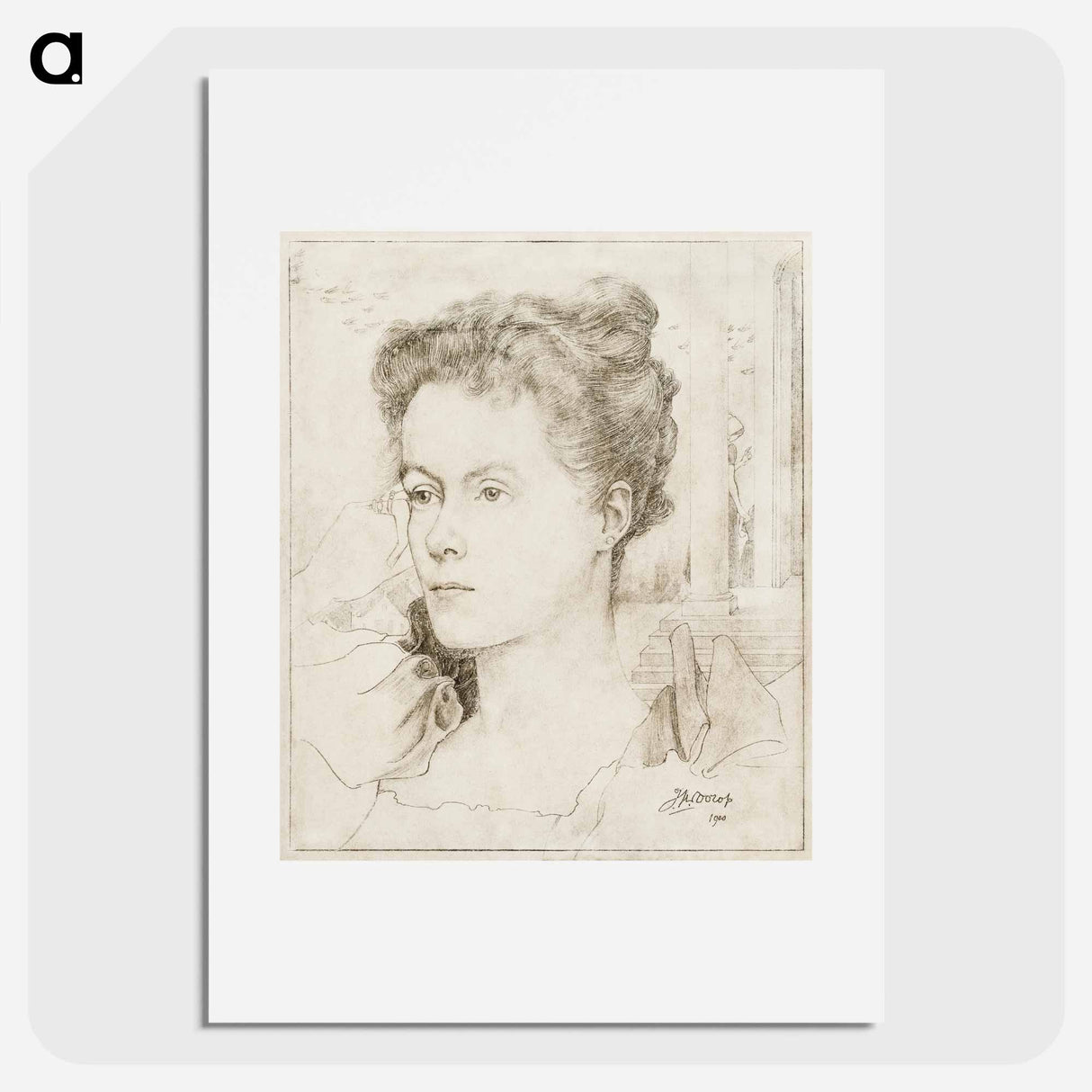 Portrait of Jan Toorop's wife Annie Hall or her sister Janet Hall - ヤン・トゥーロップ Poster.