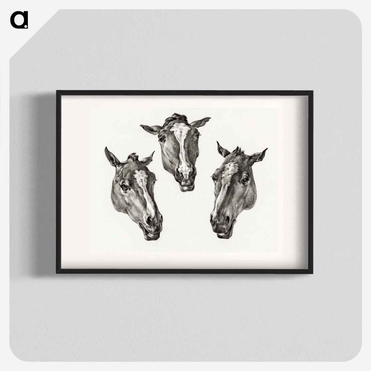 Three horse heads - ジャン ベルナール Poster.