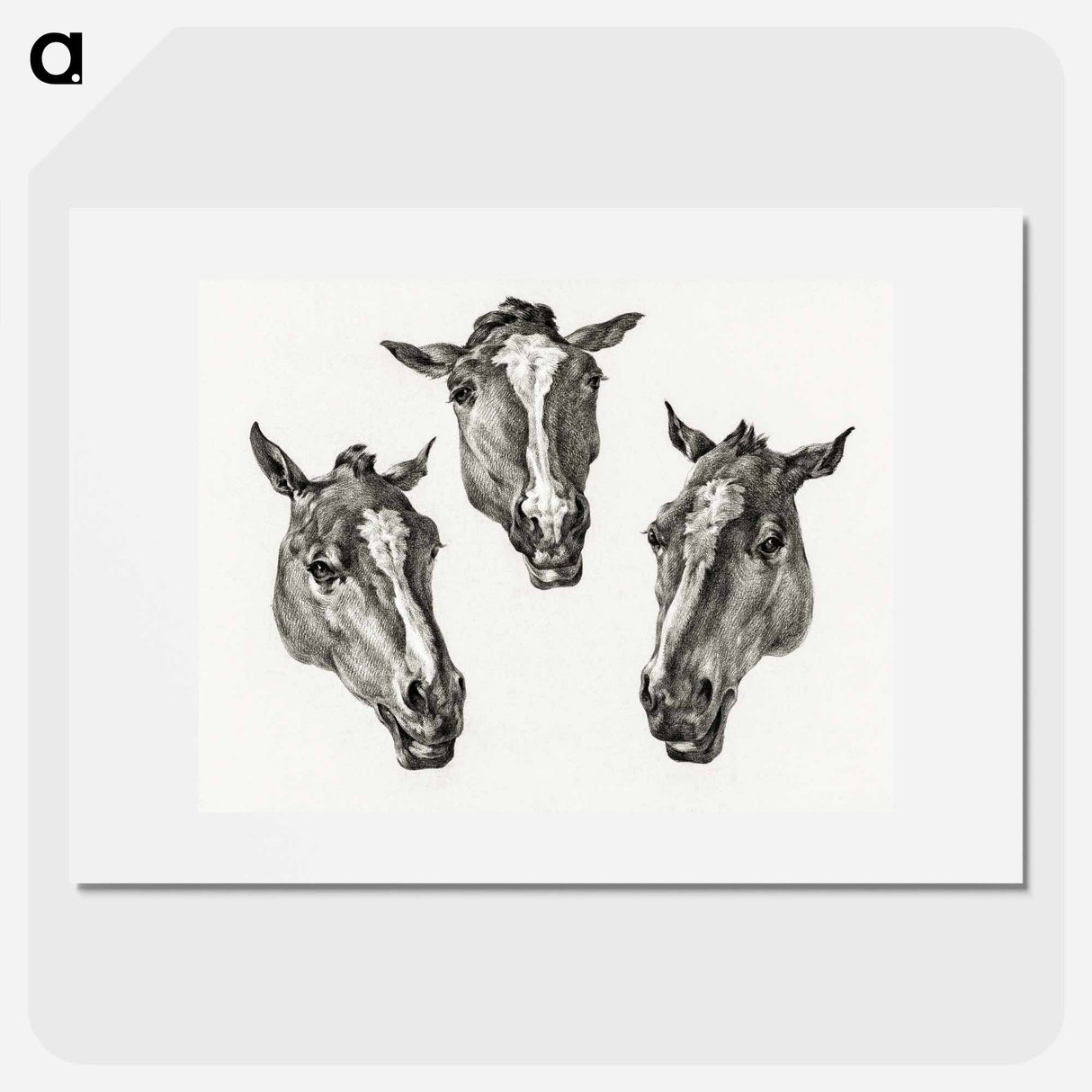 Three horse heads - ジャン ベルナール Poster.