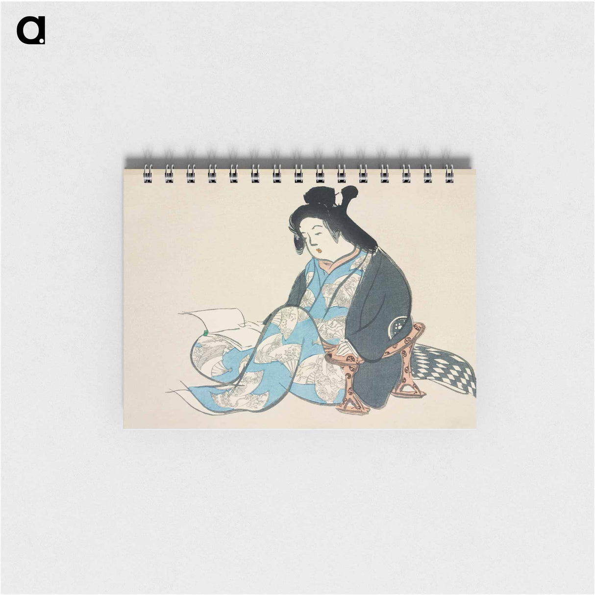 Reading lady from Momoyogusa–Flowers of a Hundred Generations - 神坂 雪佳 Memo.