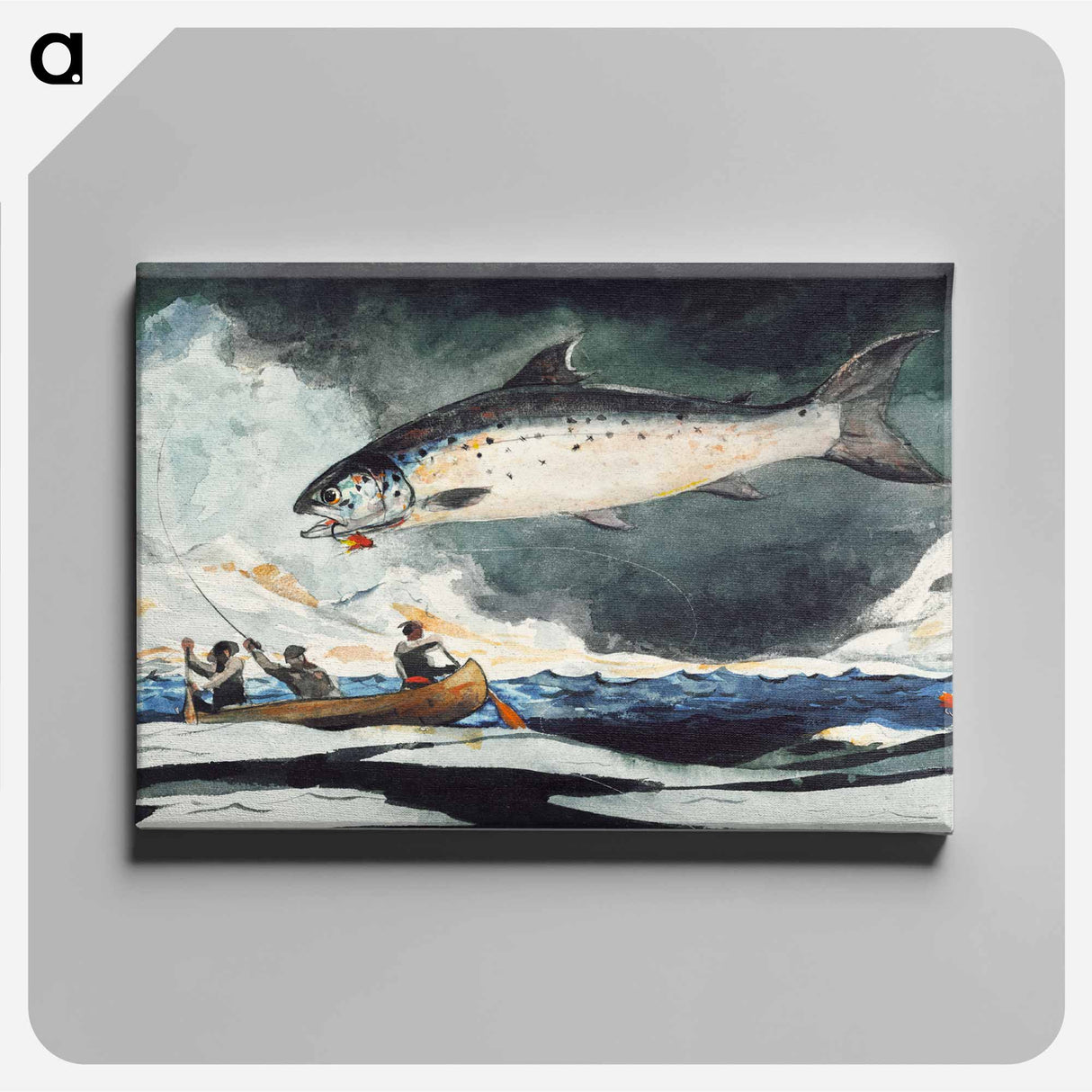アートパネル-A Good Pool, Saguenay River - ウィンスロー ホーマー Canvas.
