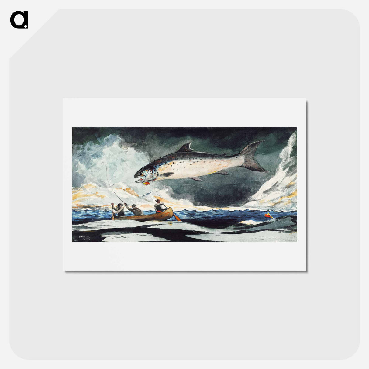 アートポストカード-A Good Pool, Saguenay River - ウィンスロー ホーマー Postcard.