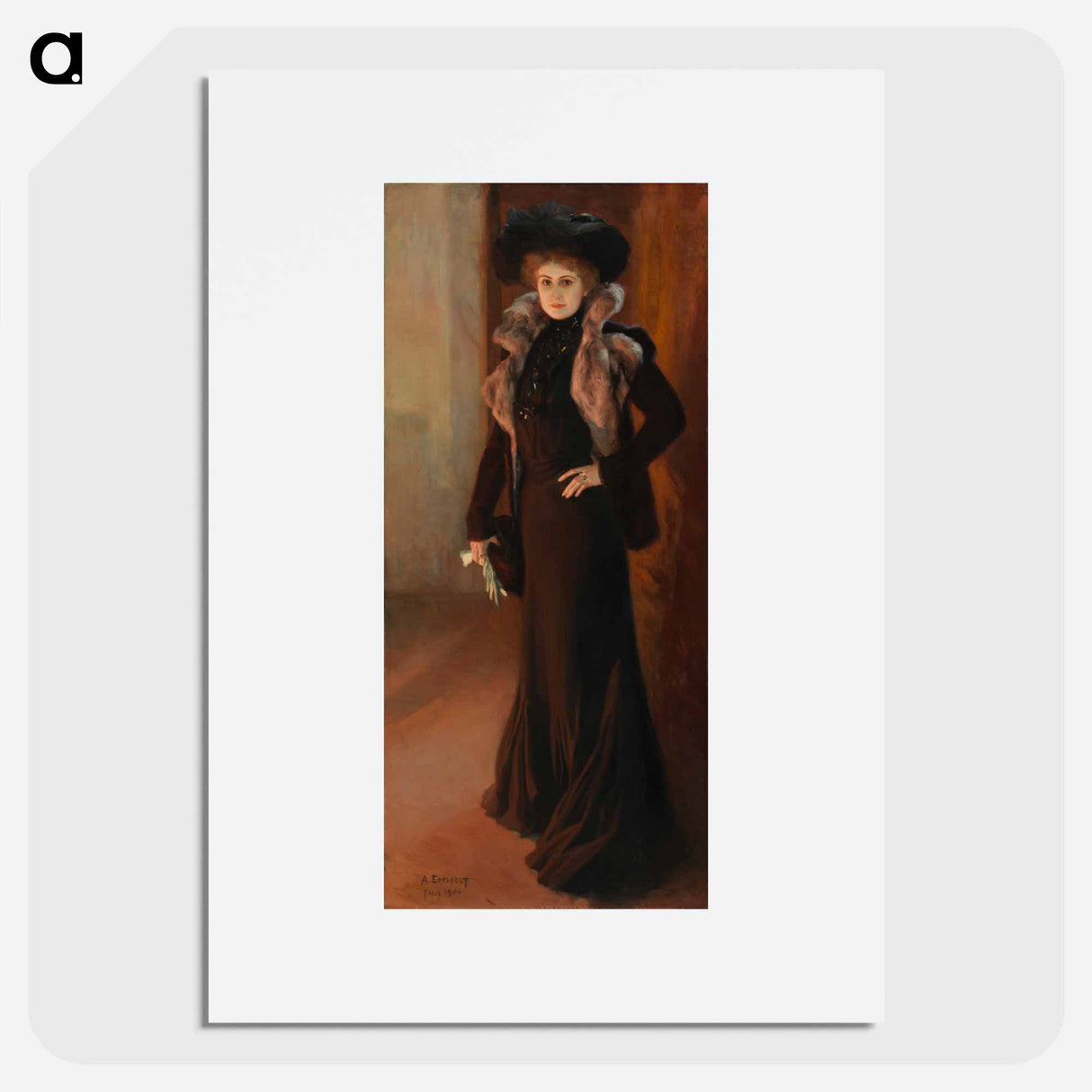 Portrait of the opera singer Aino Ackté - アルバート エーデルフェルト Poster.