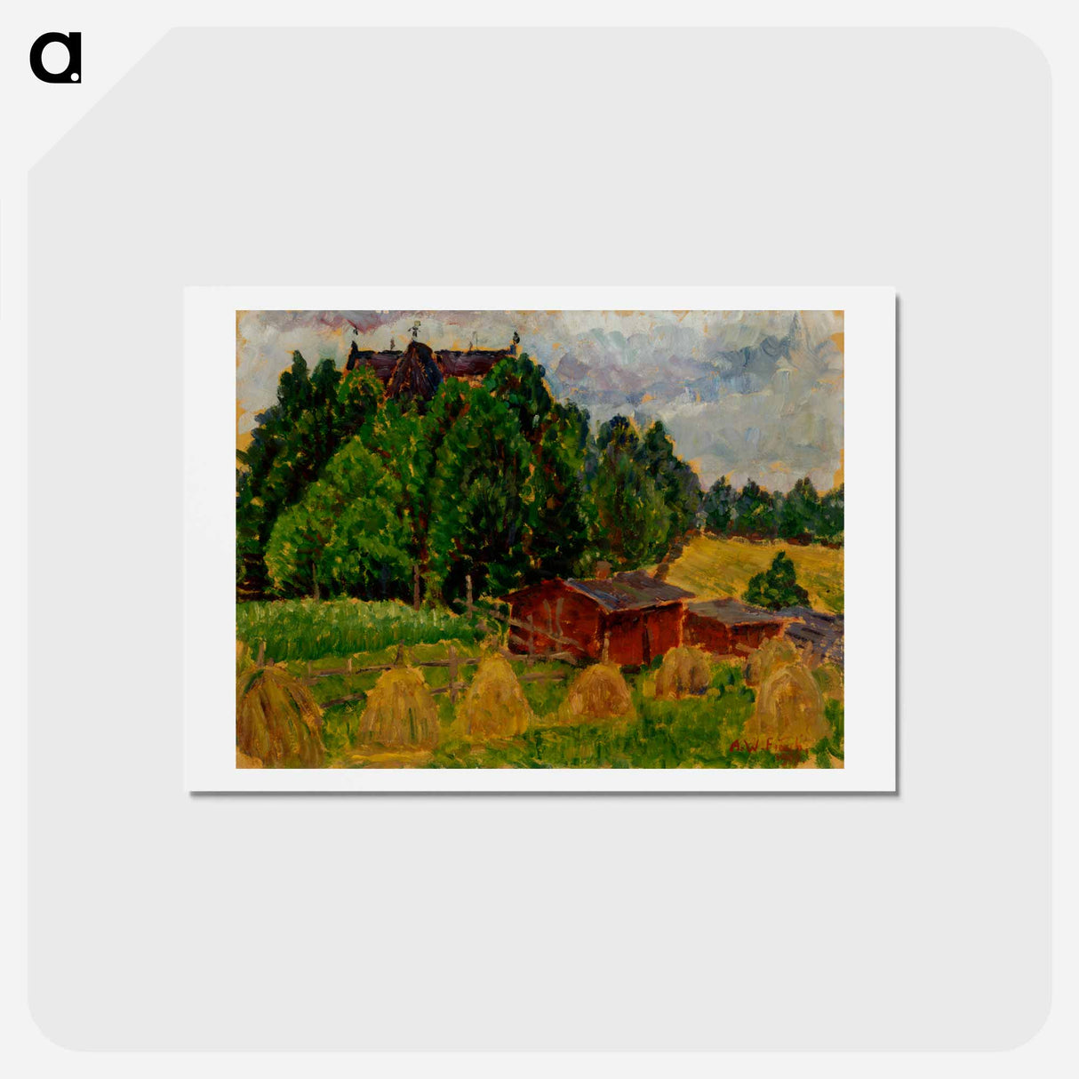 Landscape from padasjoki - アルフレッド ウィリアム フィンチ Postcard.