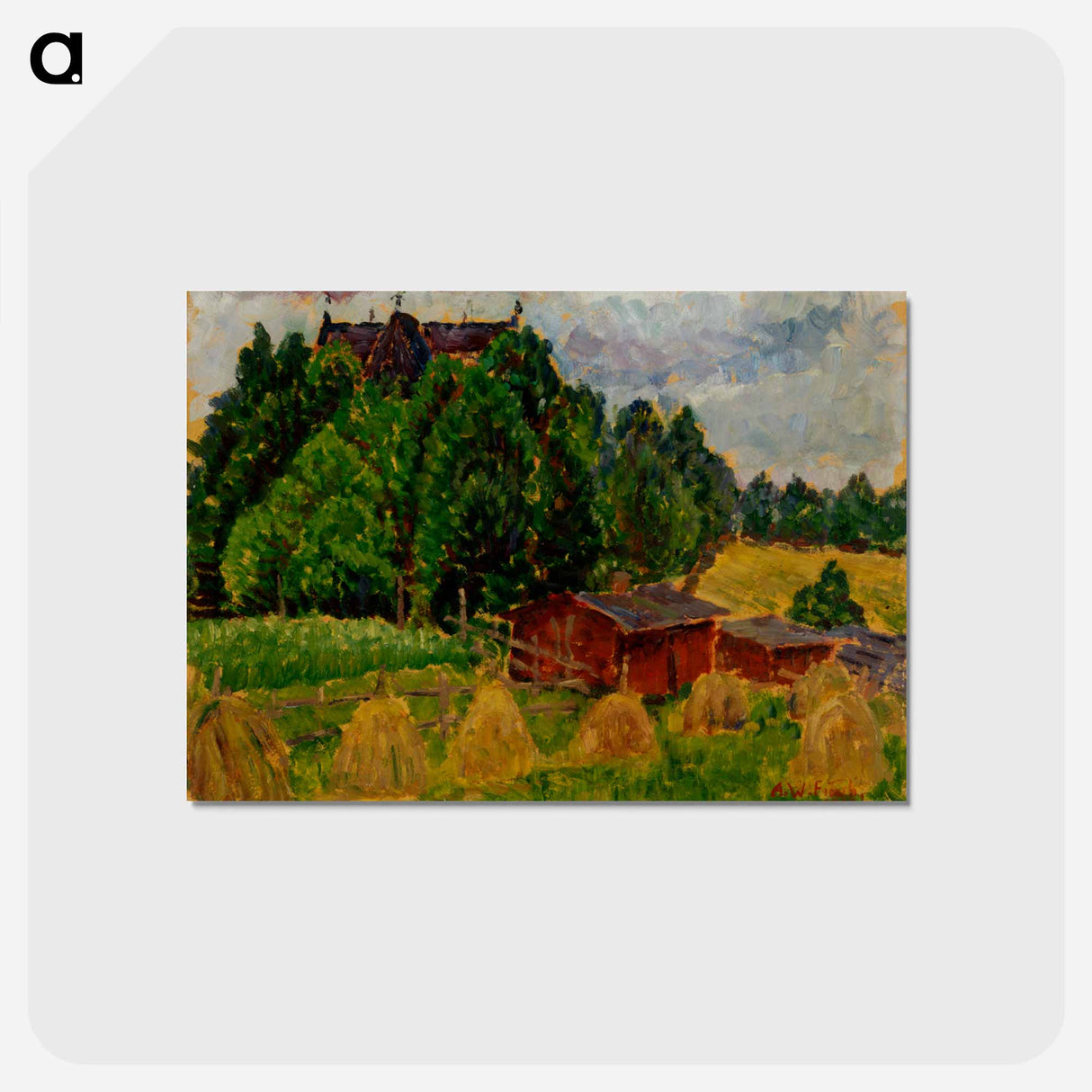 Landscape from padasjoki - アルフレッド ウィリアム フィンチ Postcard.