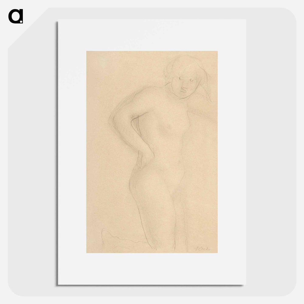 Young Nude Girl Kneeling - Auguste Rodin Poster.