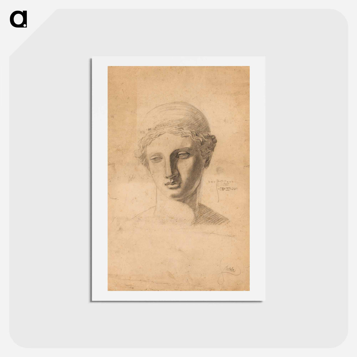 Antike Büste - エゴン シーレ Postcard.