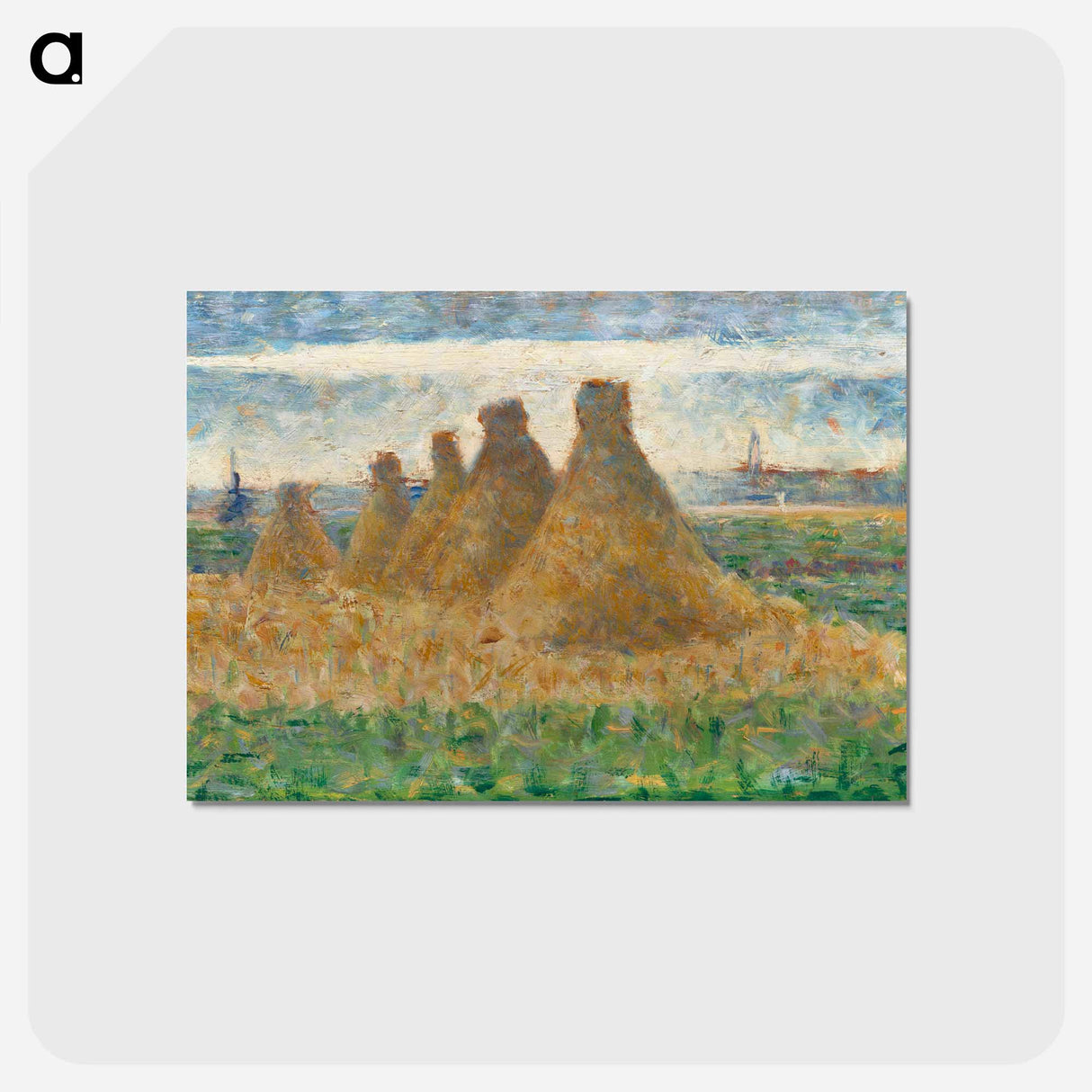 アートポストカード-Haystacks - ジョルジュ スーラ Postcard.