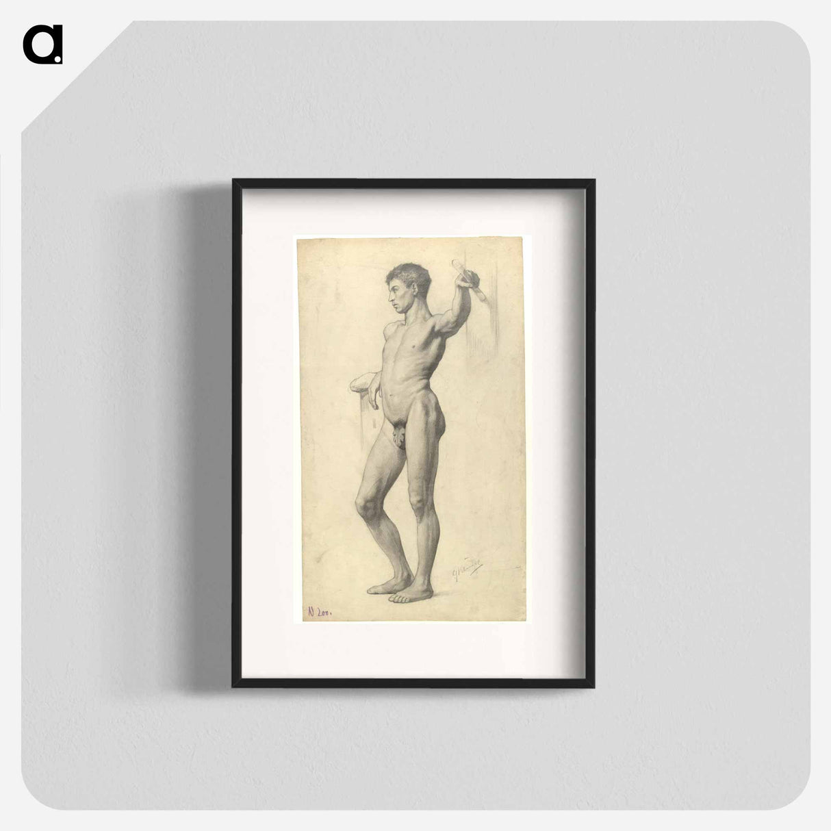 Male Academy Nude - Gustav Klimt Poster.