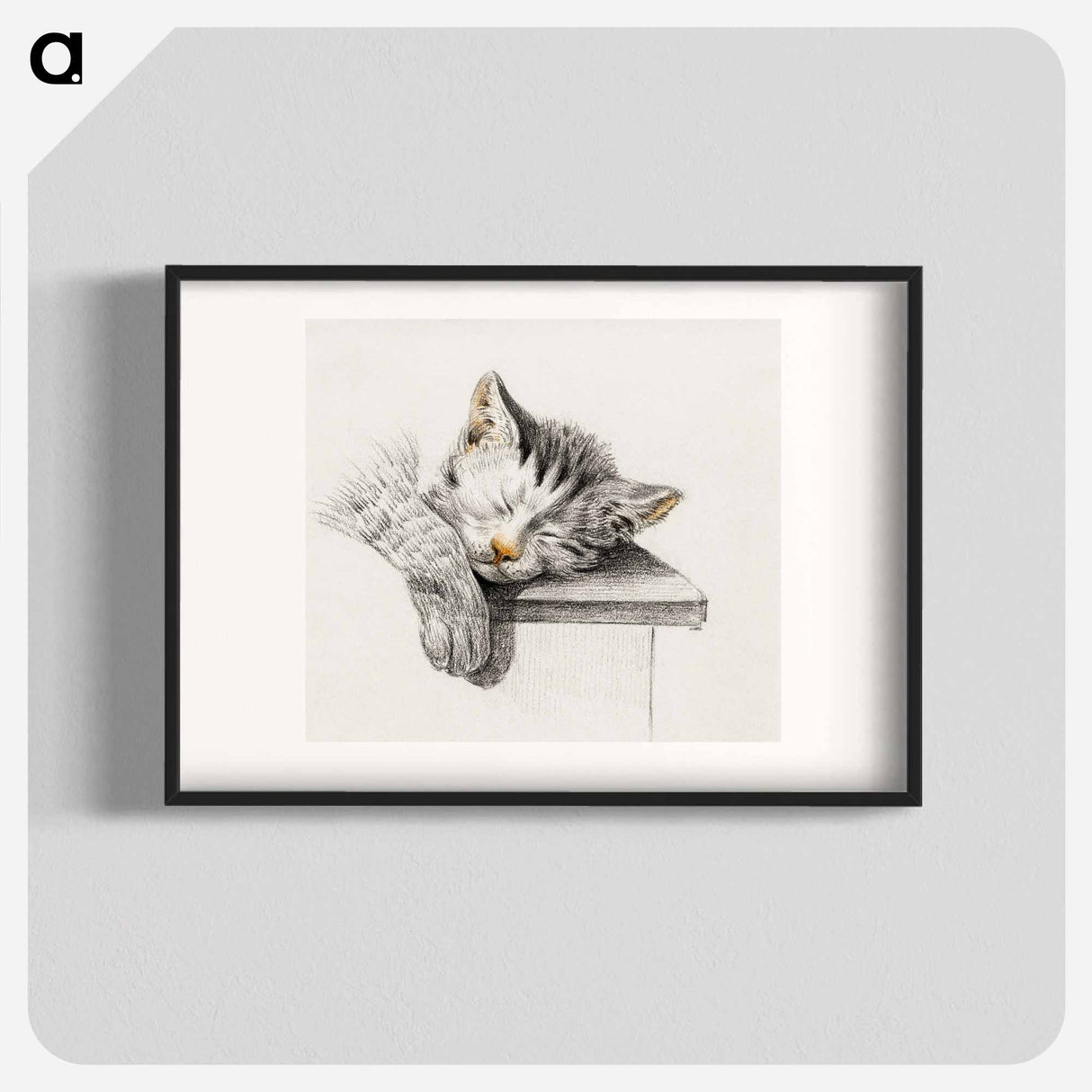 Sketch of a sleeping cat - ジャン ベルナール Poster.