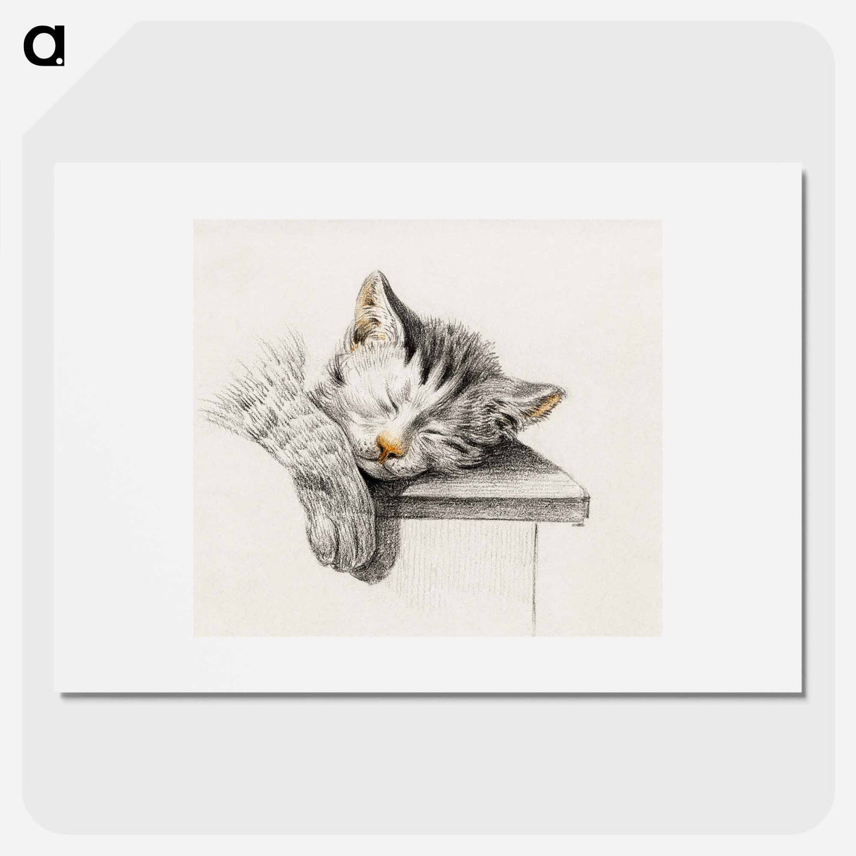 Sketch of a sleeping cat - ジャン ベルナール Poster.