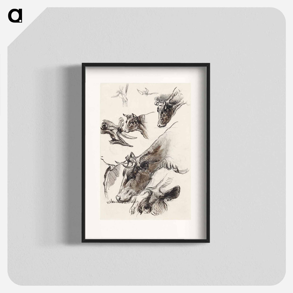 Sketches of Cattle, Irvington - サミュエル コールマン Poster.