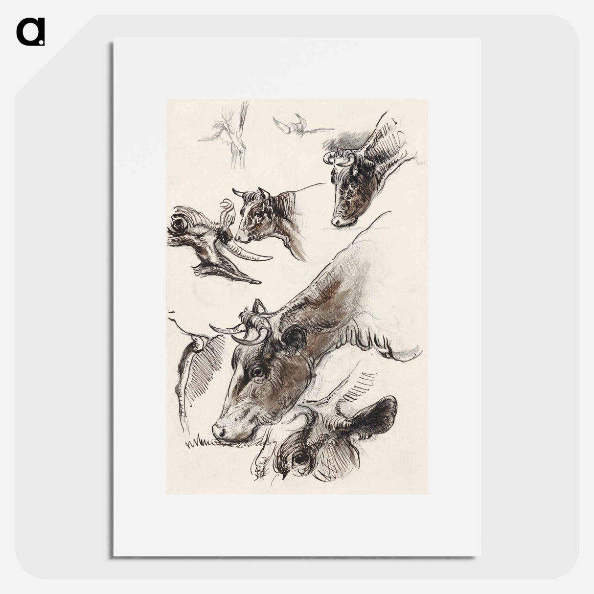 Sketches of Cattle, Irvington - サミュエル コールマン Poster.