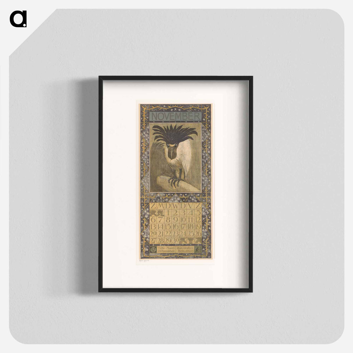 Calendar November with a Christmas tree - Theo van Hoytema Poster.