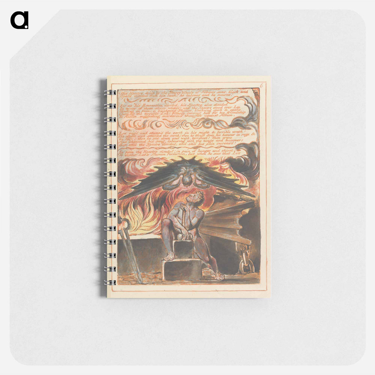 Jerusalem, Plate 6, "His Spectre driv'n" - ウィリアム ブレイク Memo.