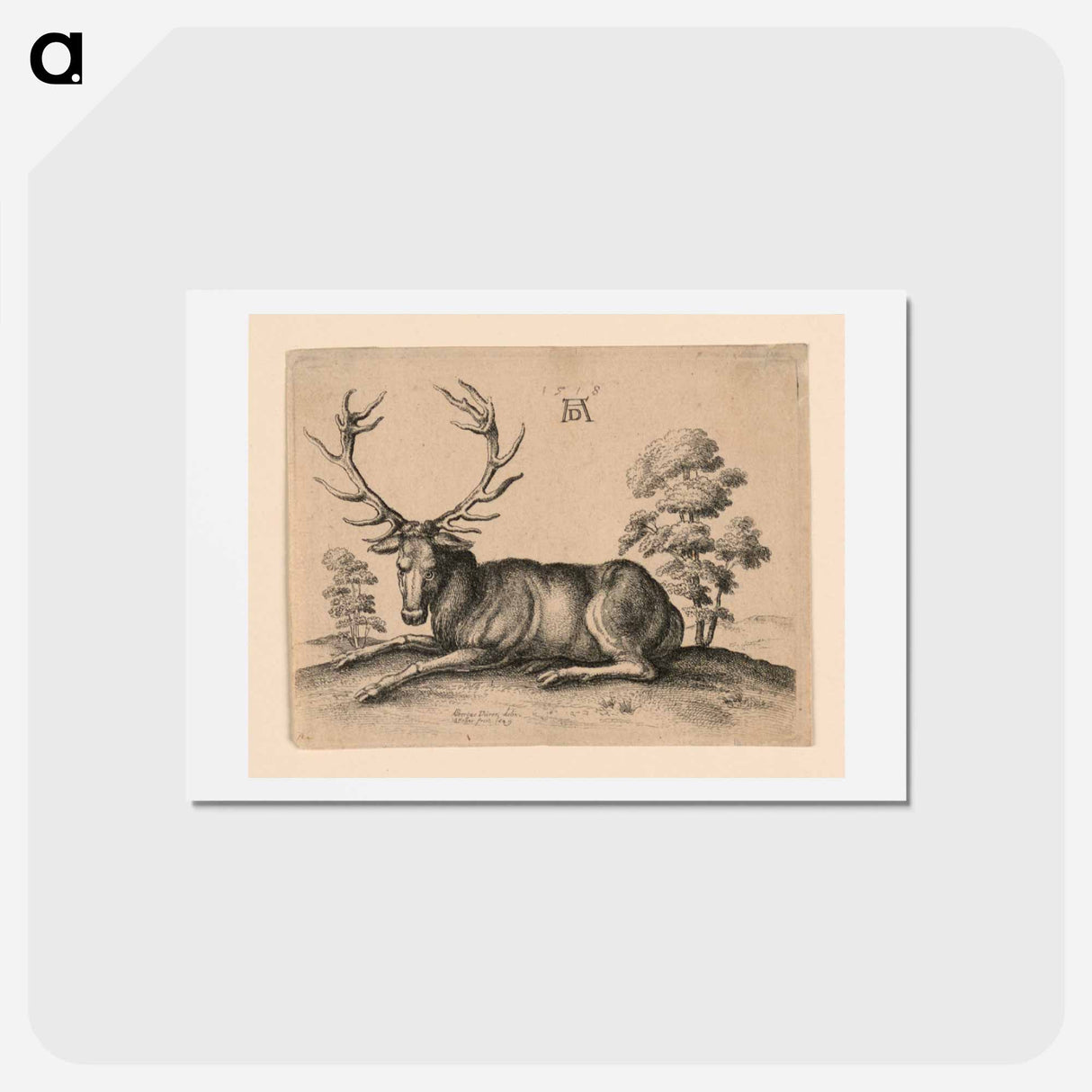 アートポストカード-Stag - アルブレヒト デューラー Postcard.
