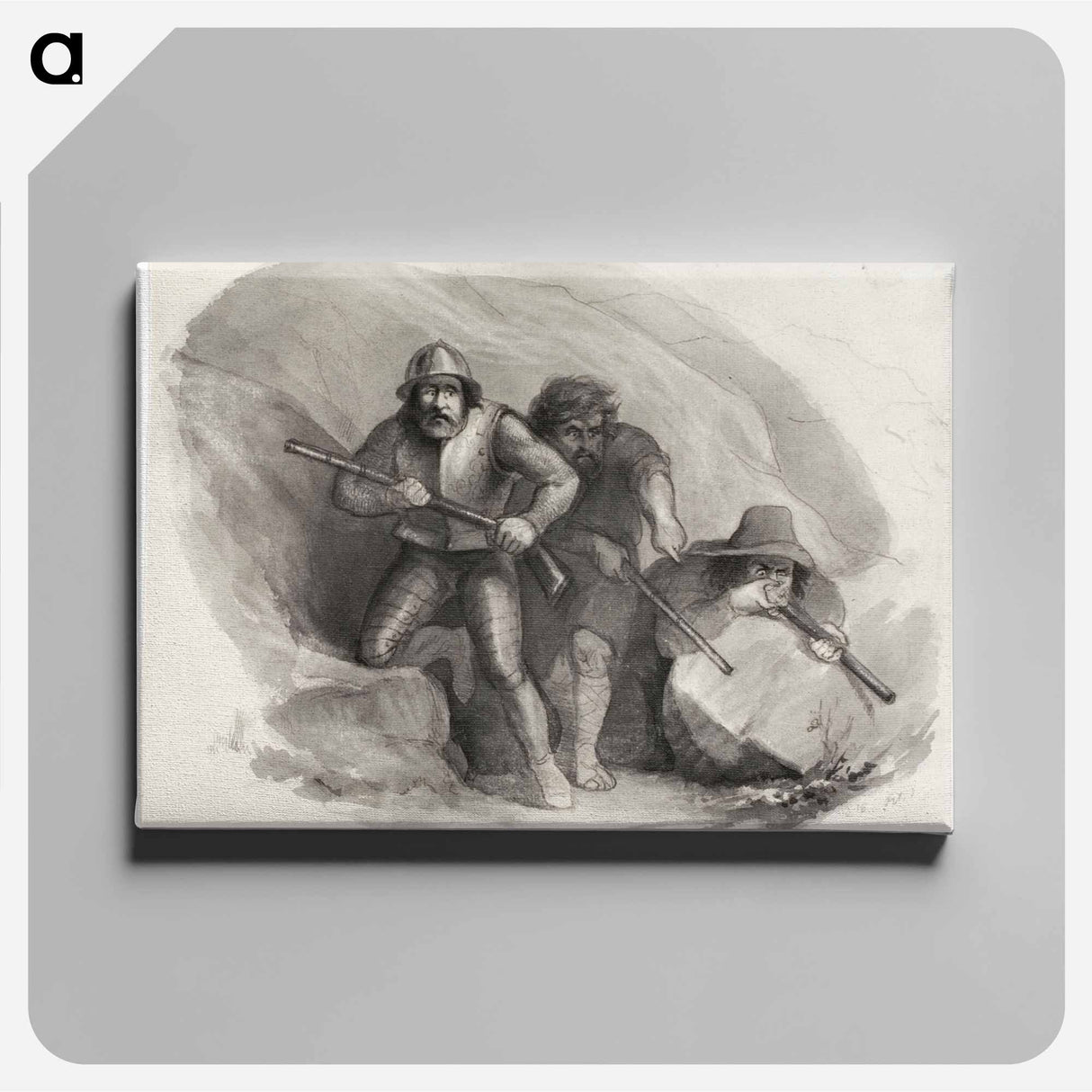 Kolme italialaista rosvoa kivääreineen - アンダース エクマン Canvas.