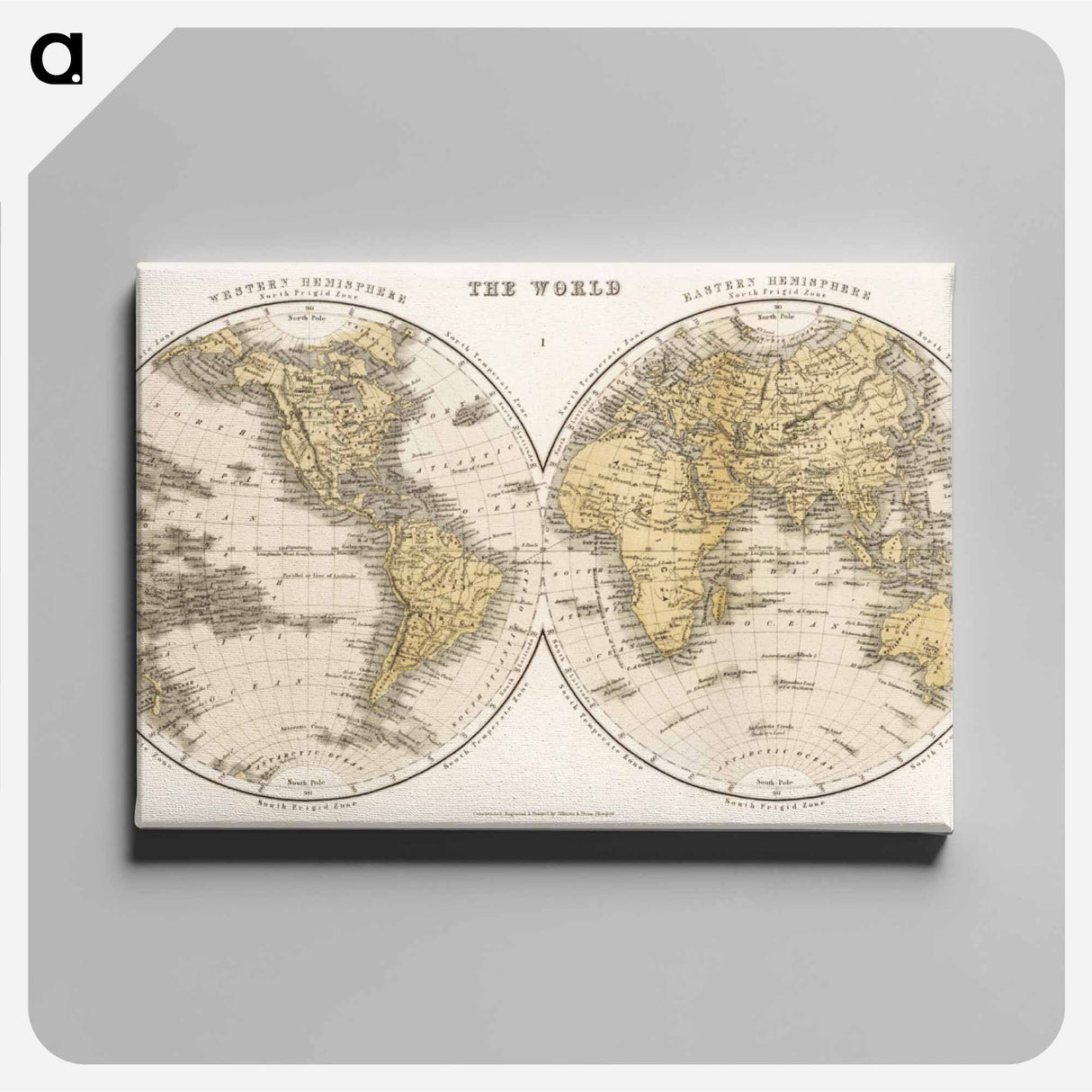 A Cyclopedia of Geography - アンティーク地図 Canvas.