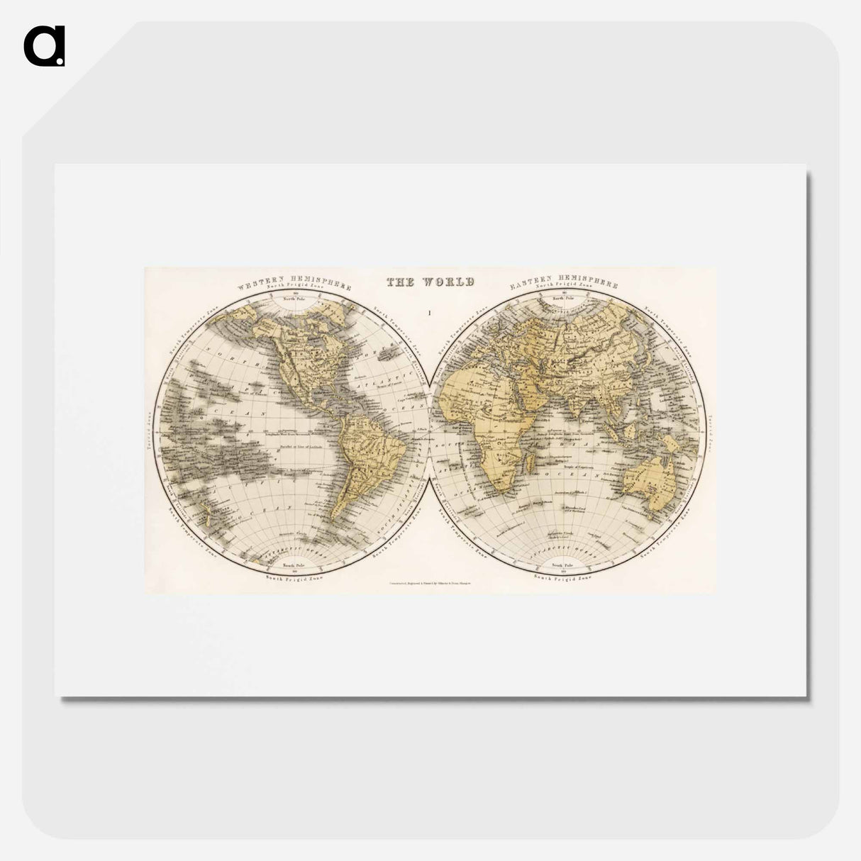 A Cyclopedia of Geography - アンティーク地図 Poster.