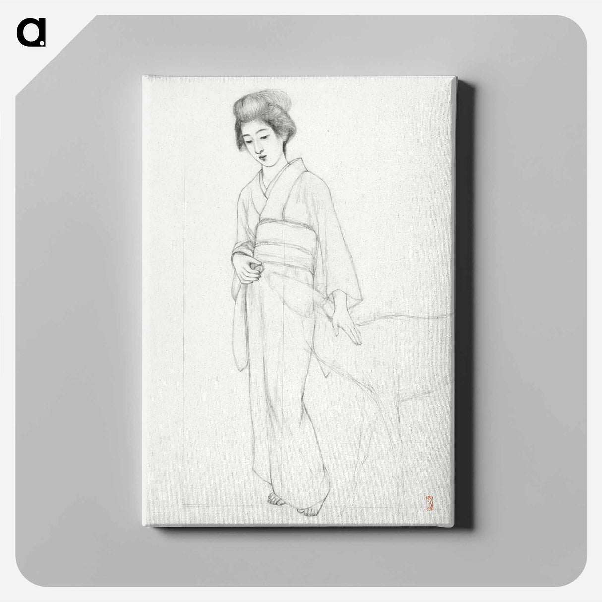 アートパネル-Standing Woman Stroking a Deer
- 橋口 五葉 Canvas.