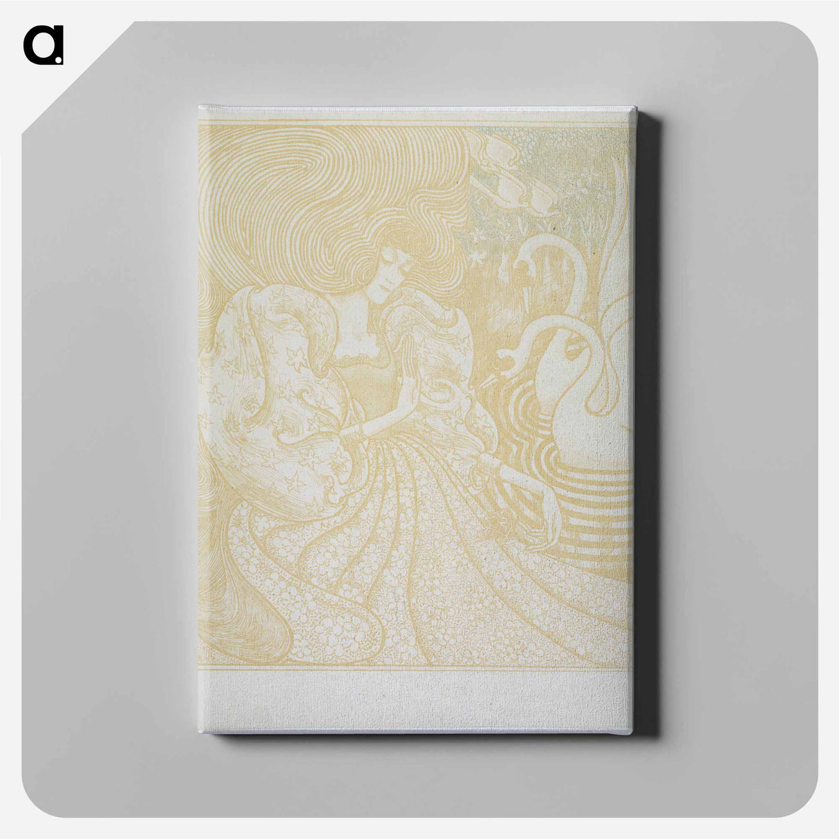 Woman with a Butterfly at a Pond with Two Swans - Jan Toorop Canvas.