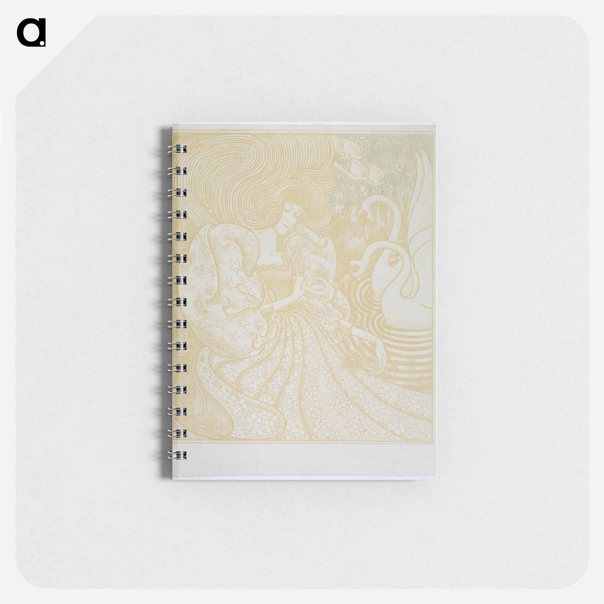 Woman with a Butterfly at a Pond with Two Swans - ヤン・トゥーロップ Memo.