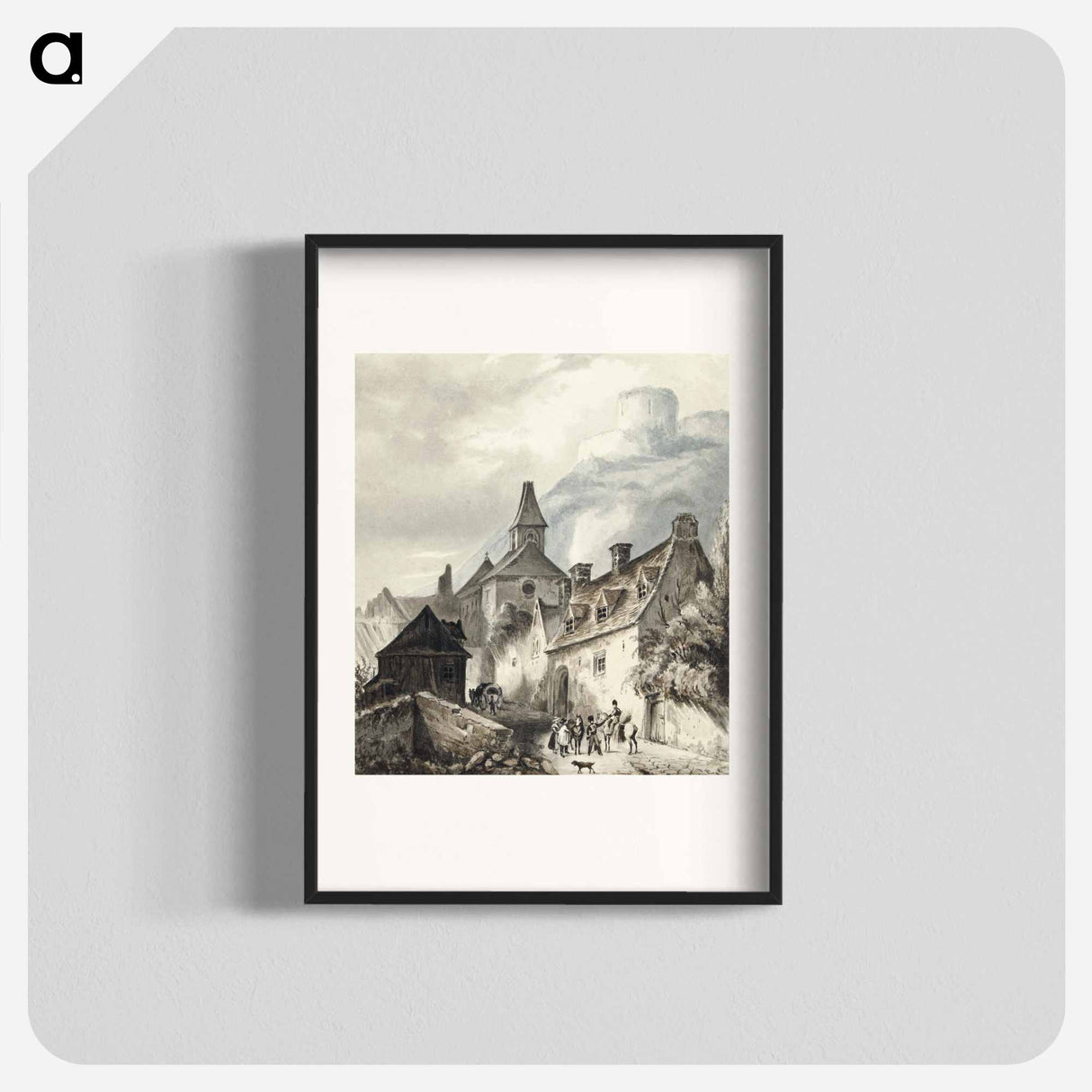 View of la Roche-Guyon - ジャン ベルナール Poster.