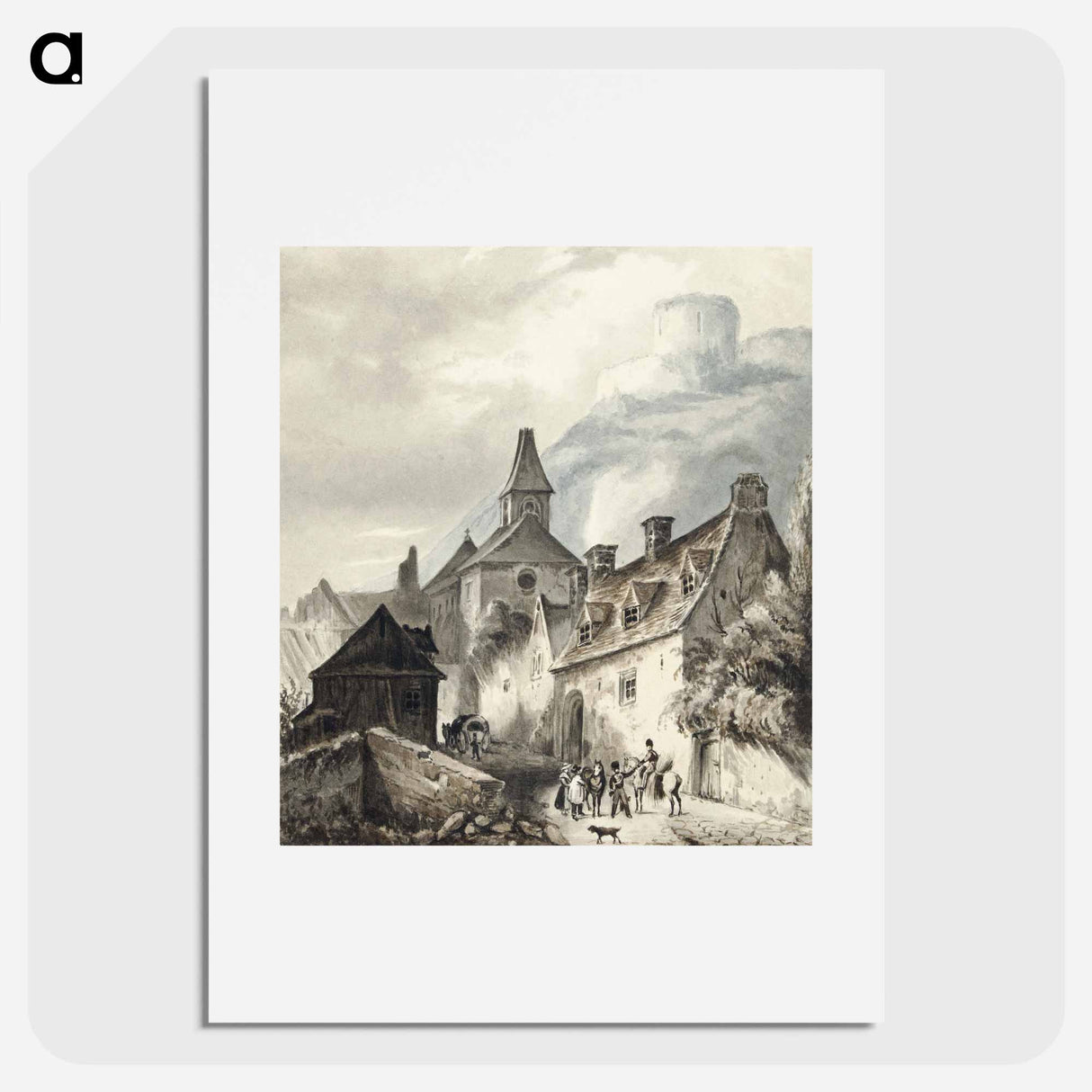 View of la Roche-Guyon - ジャン ベルナール Poster.