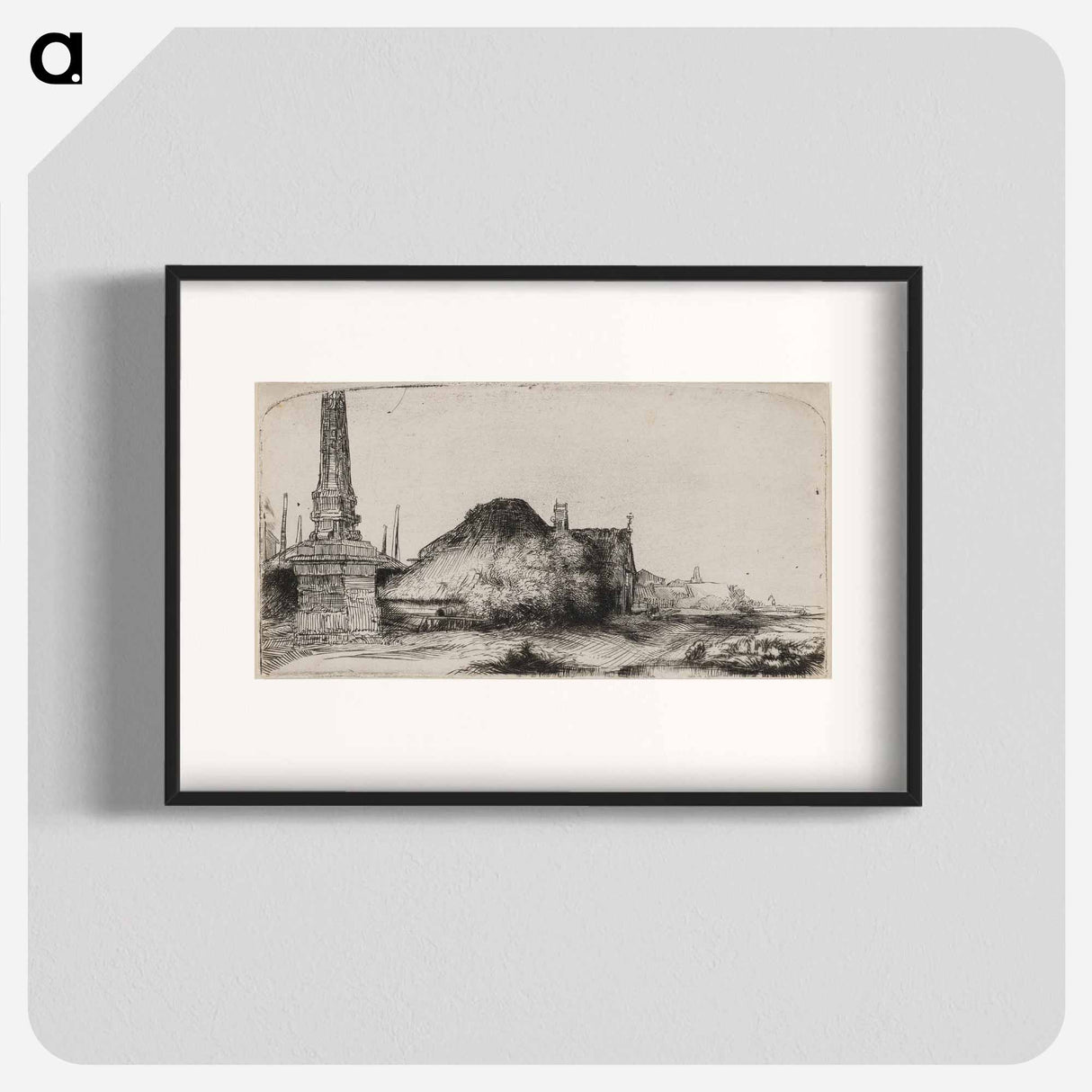 Landscape with an Obelisk - レンブラント ファン レイン Poster.