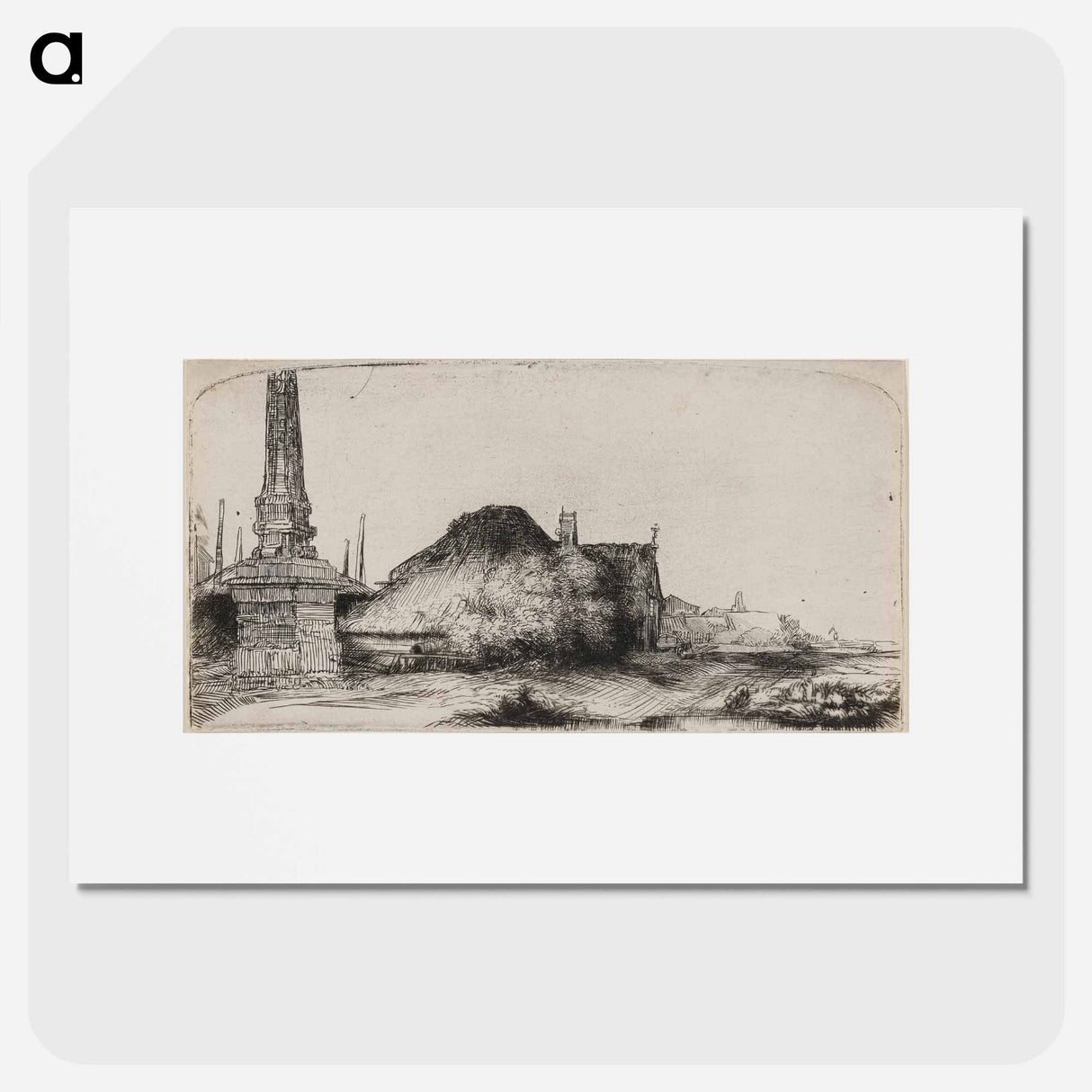 Landscape with an Obelisk - レンブラント ファン レイン Poster.