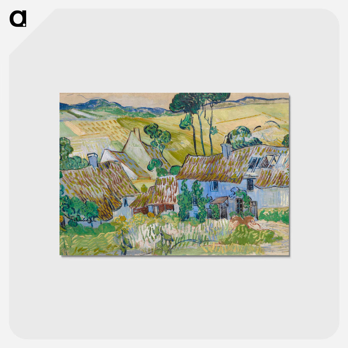 アートポストカード-Farms near Auvers - フィンセント ファン ゴッホ Postcard.