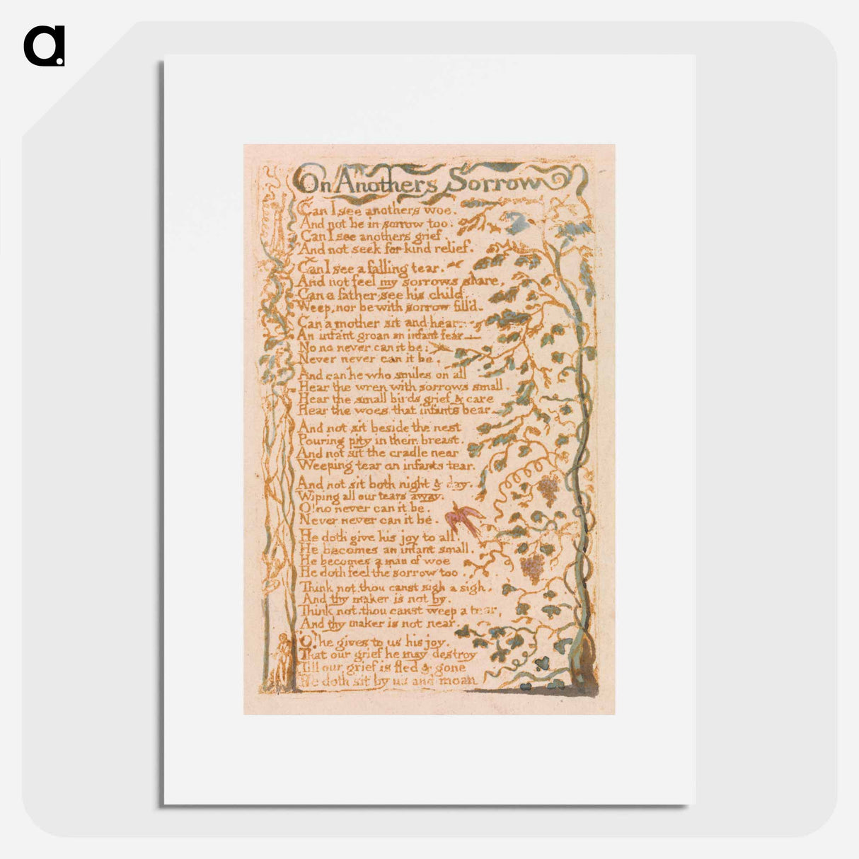 On Another's Sorrow - William Blake Poster.
