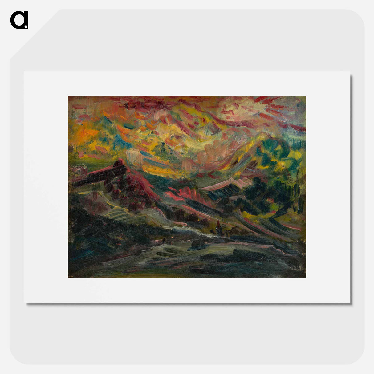 Sunset in the mountains - アーノルド ピーター ワイズ クビンチャン Poster.