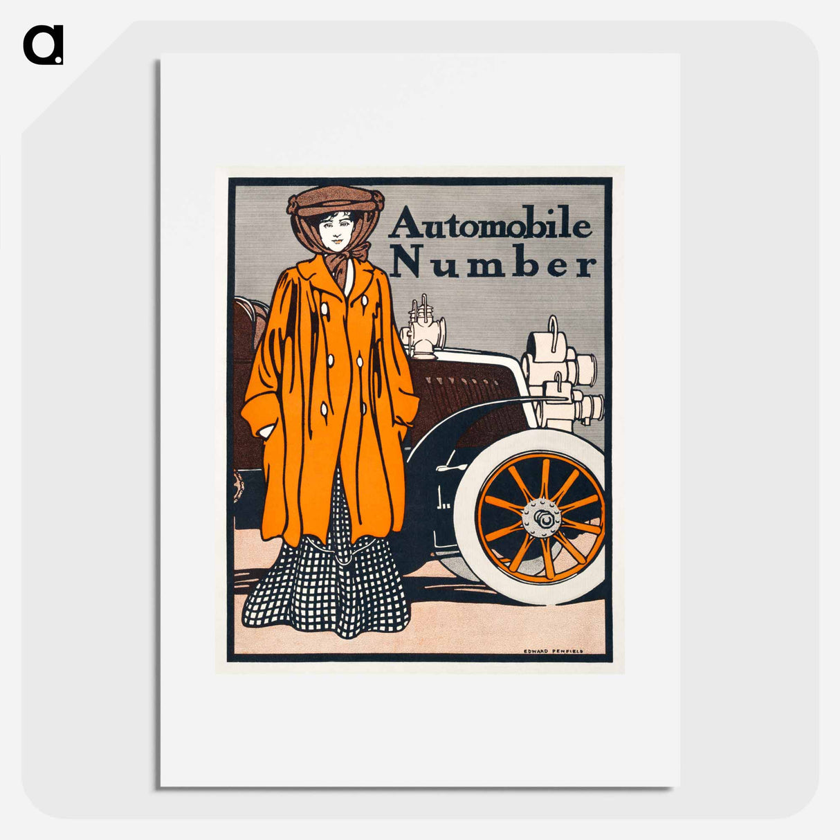 Woman and a vintage car - Edward Penfield Poster.