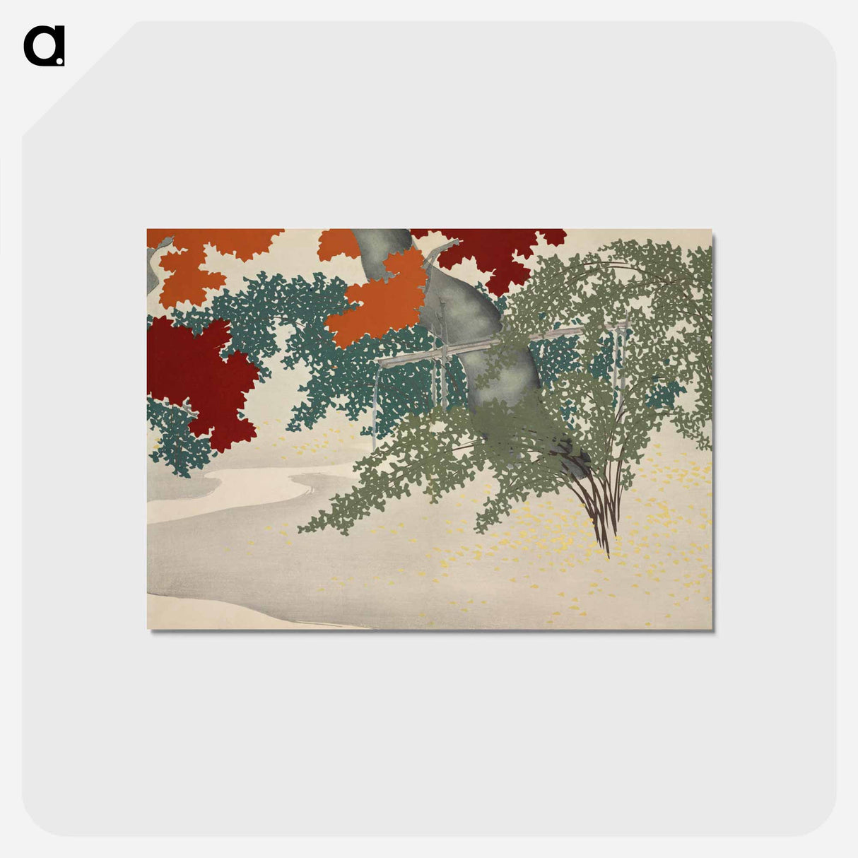 アートポストカード-Maple from Momoyogusa–Flowers of a Hundred Generations - 神坂 雪佳 Postcard.
