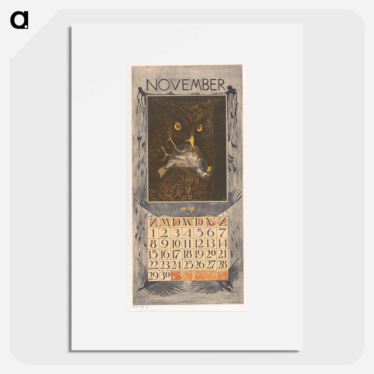 Calendar November meets us - Theo Van Hoytema Poster.