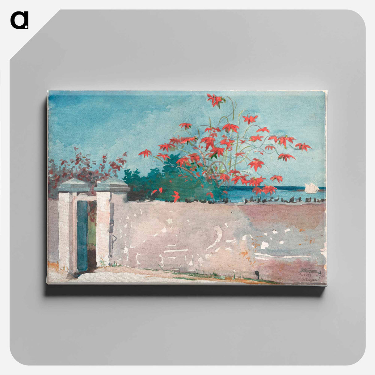 アートパネル-A Wall, Nassau - ウィンスロー ホーマー Canvas.