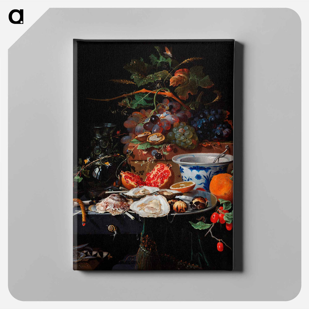 Fruits and oysters - エイブラハム ミニョン Canvas.