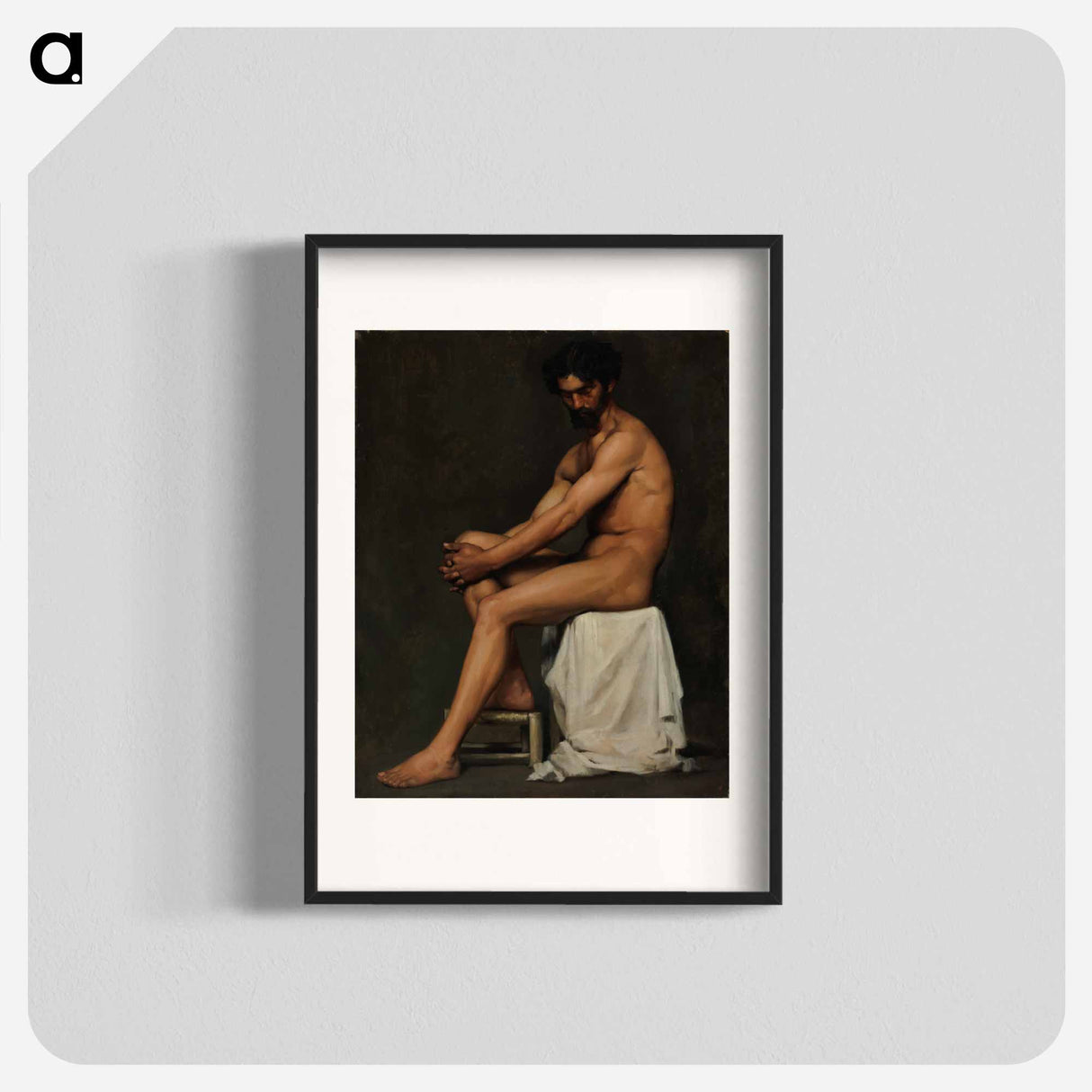 Seated man, academy study - アルバート エーデルフェルト Poster.