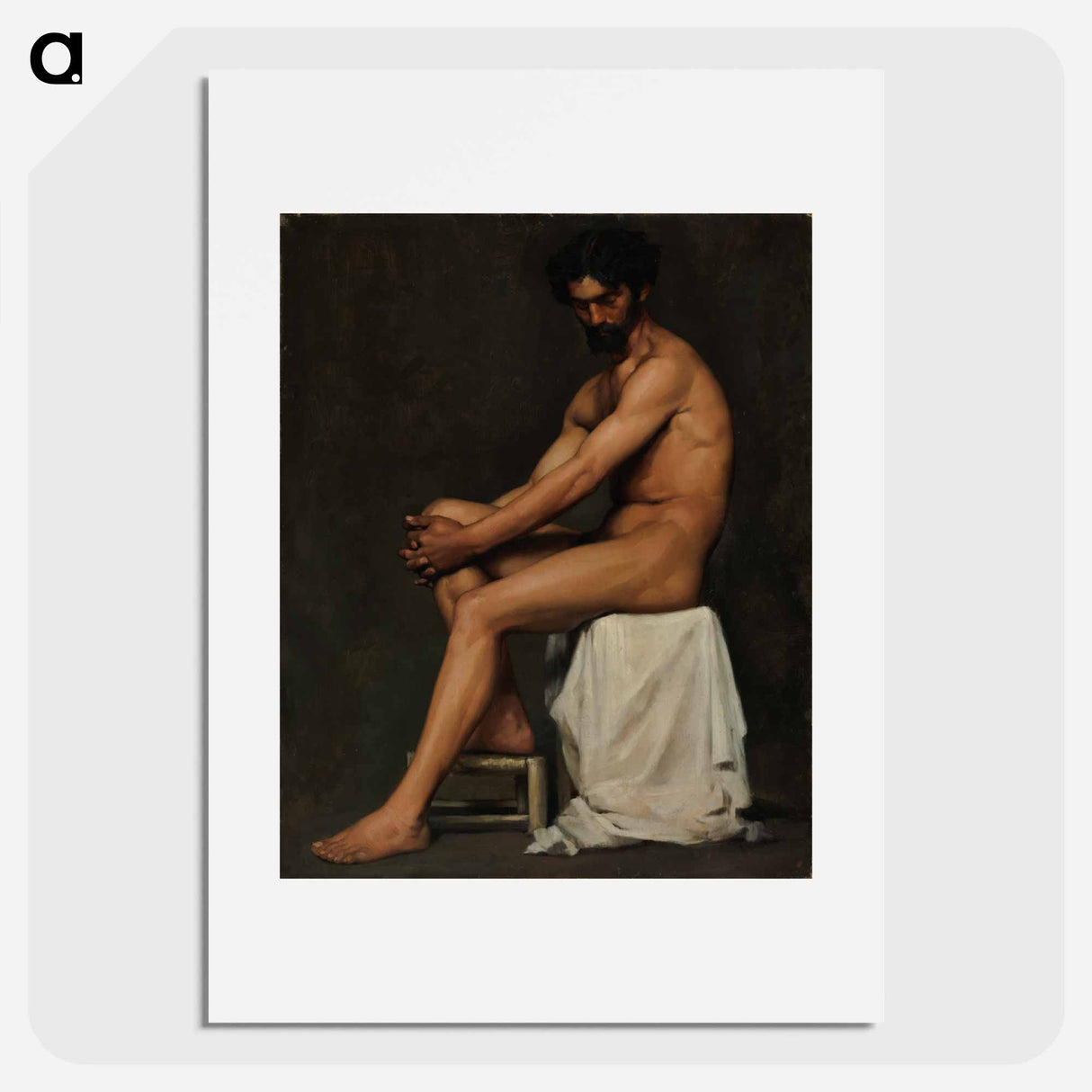 Seated man, academy study - アルバート エーデルフェルト Poster.