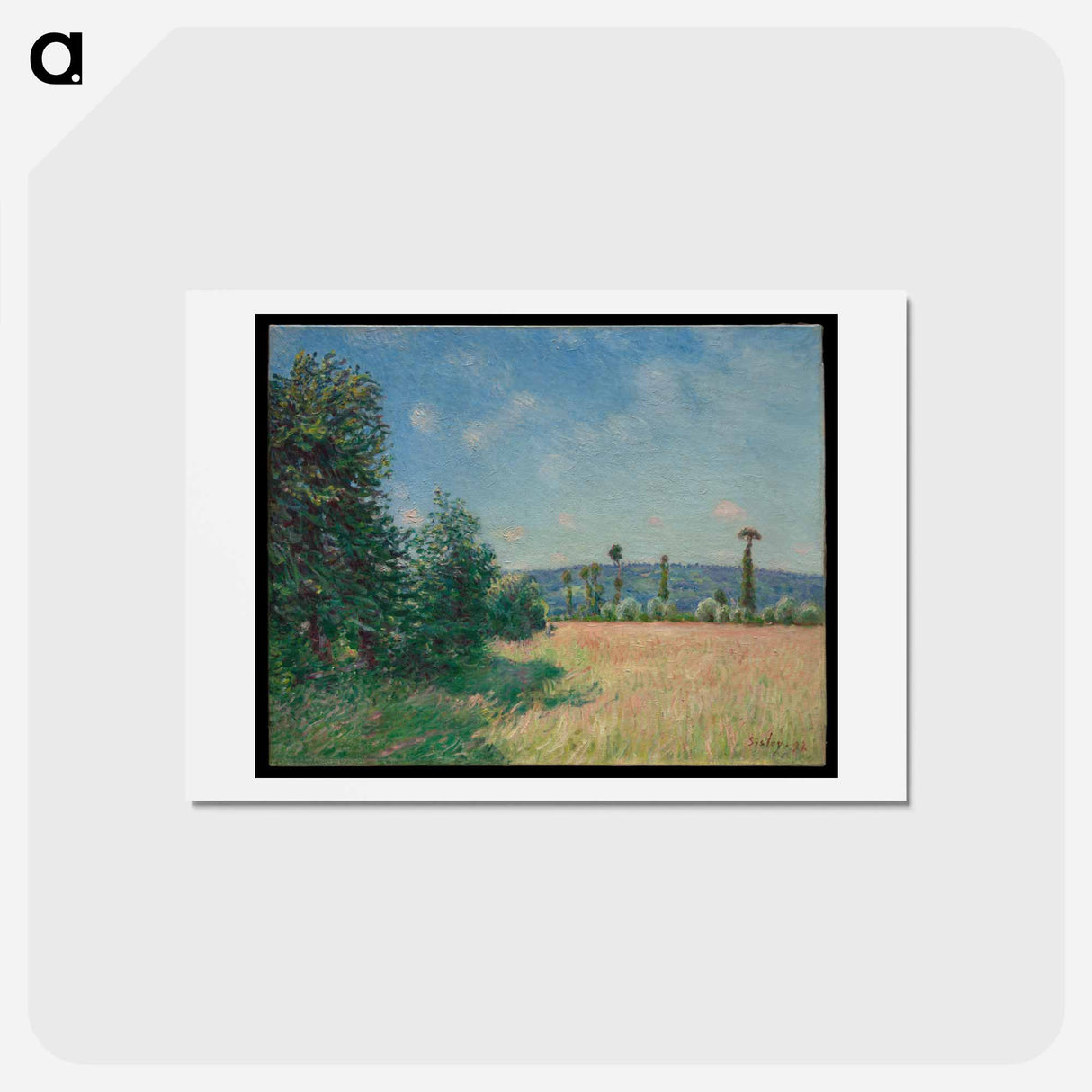 Sahurs Meadows in Morning Sun - アルフレッド シスレー Postcard.