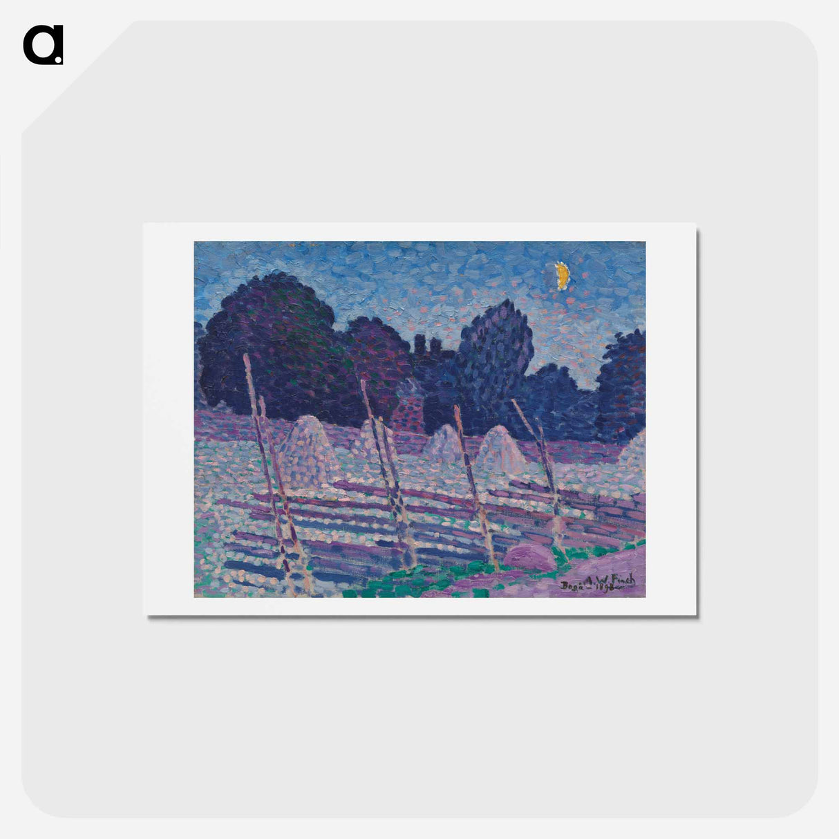 アートポストカード-An august's night - アルフレッド ウィリアム フィンチ Postcard.