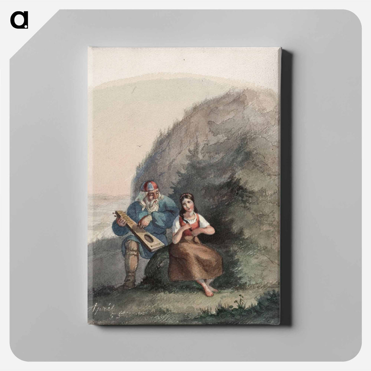 Väinämöinen stringing his kantele - アンダース エクマン Canvas.