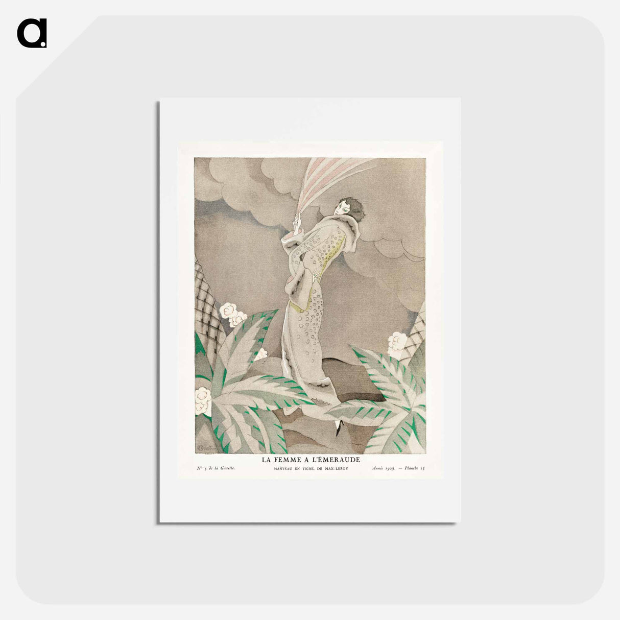 アートポストカード-La Femme a l'Émeraude, Manteau en Tigre
- シャルル マルタン Postcard.