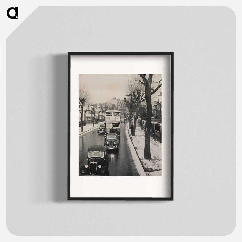 Snow, Belsize Park Road from top of bus - エリック リー ジョンソン Poster.